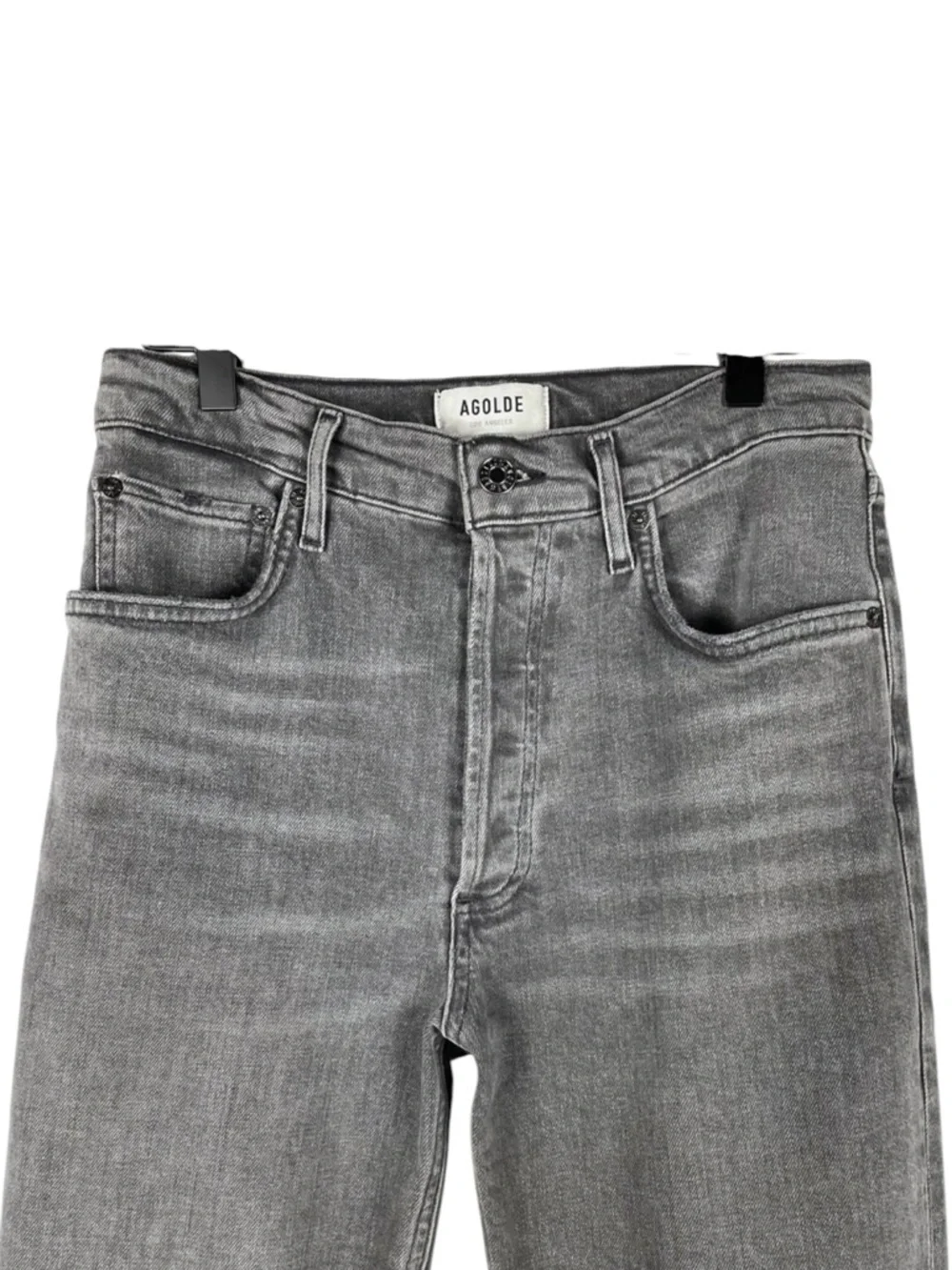 Agolde Riley Jeans Gray Button Fly Ankle Cropped High Rise Straight
Leg Sz 28 - Picture 4 of 7